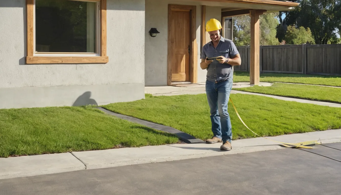 A freshly poured concrete driveway in front of a stucco ranch home in Saratoga